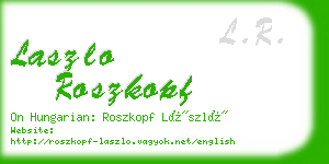 laszlo roszkopf business card